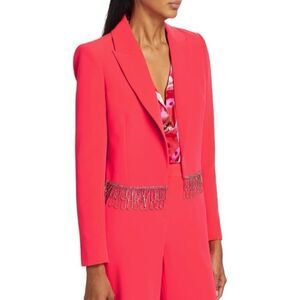 L’Agence Hot Pink Jen Crystal Cropped Blazer Size 8